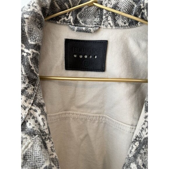 BLANKNYC Denim Trucker Jacket Snake Along Snakeskin Large - Picture 3 of 11